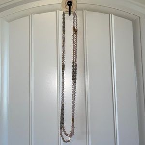 Brand New! Grace and Emma Bead Necklace! Light pink, Mauve and Gold!